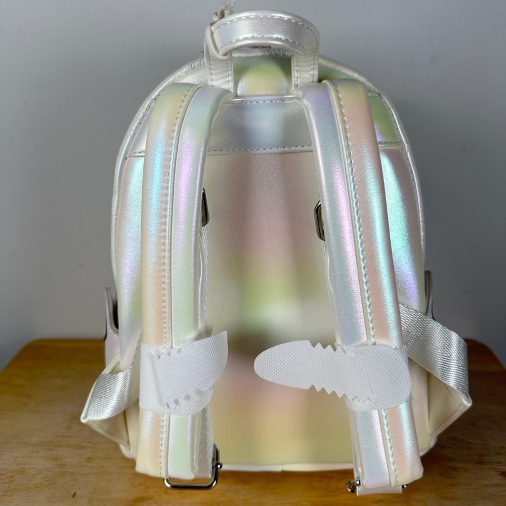 Loungefly Wicked for Good Glinda Bubble Mini Backpack White Iridescent Butterfly - Picture 3 of 13